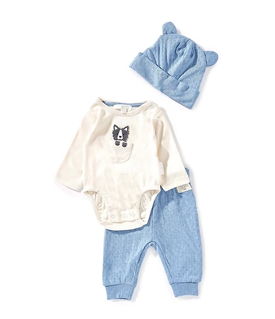 Purebaby Baby Organic Cotton Long Sleeve Bodysuit & Solid Jogger Pant Set
