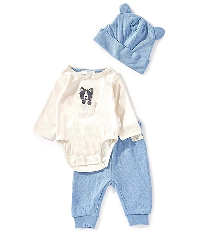 Purebaby Baby Organic Cotton Long Sleeve Bodysuit & Solid Jogger Pant Set