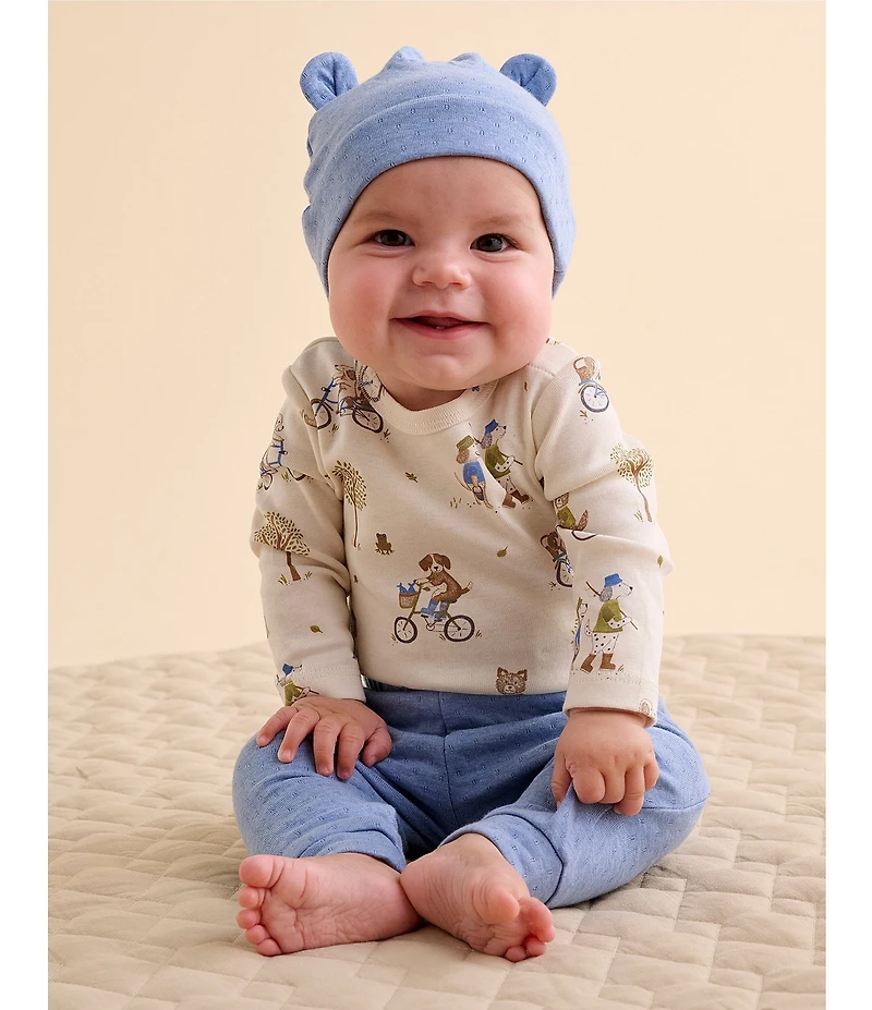 Purebaby Baby Organic Cotton Long Sleeve Bodysuit & Solid Jogger Pant Set