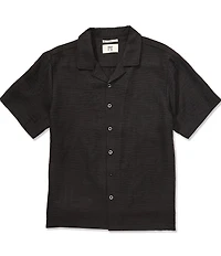 PX Clothing Short Sleeve Button Front Embroidered Camp Shirt