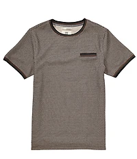 PX Clothing Short Sleeve Jacquard Crew Neck Shirt