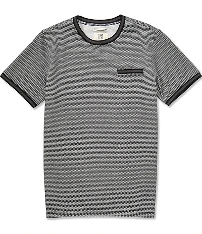 PX Clothing Short Sleeve Jacquard Crew Neck Shirt