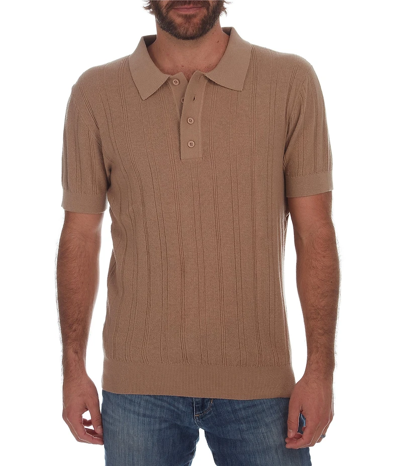 PX Clothing Short Sleeve Knit Polo Sweater
