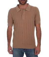PX Clothing Short Sleeve Knit Polo Sweater