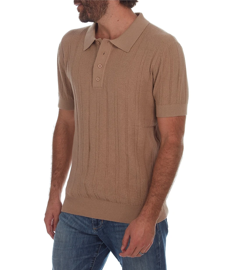 PX Clothing Short Sleeve Knit Polo Sweater
