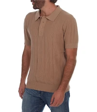 PX Clothing Short Sleeve Knit Polo Sweater