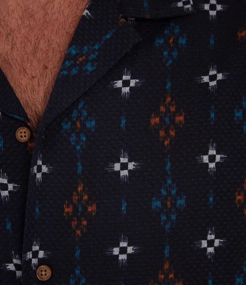 PX Clothing Short Sleeve Vertical Tribal Print Shirt
