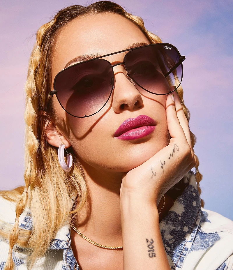 QUAY Unisex High Key Aviator Sunglasses