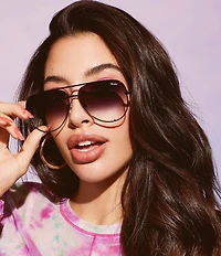 QUAY Unisex High Key Aviator Sunglasses