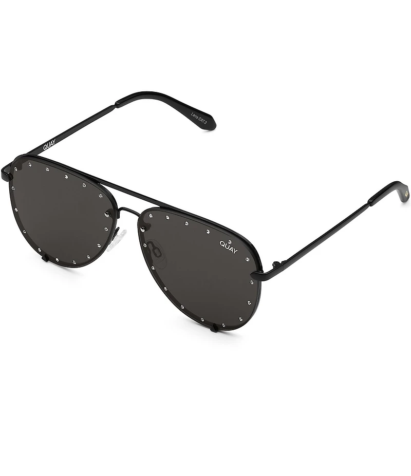 QUAY High Key Rhinestone Oversized 55mm Sunglasses