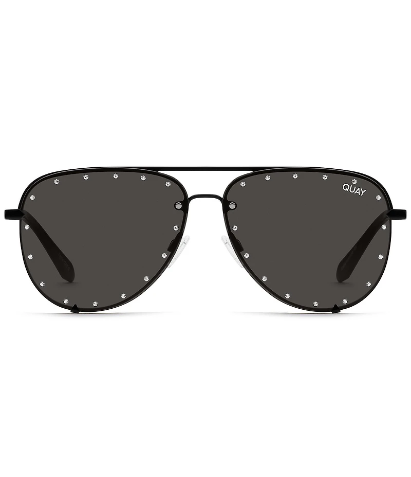 QUAY High Key Rhinestone Oversized 55mm Sunglasses