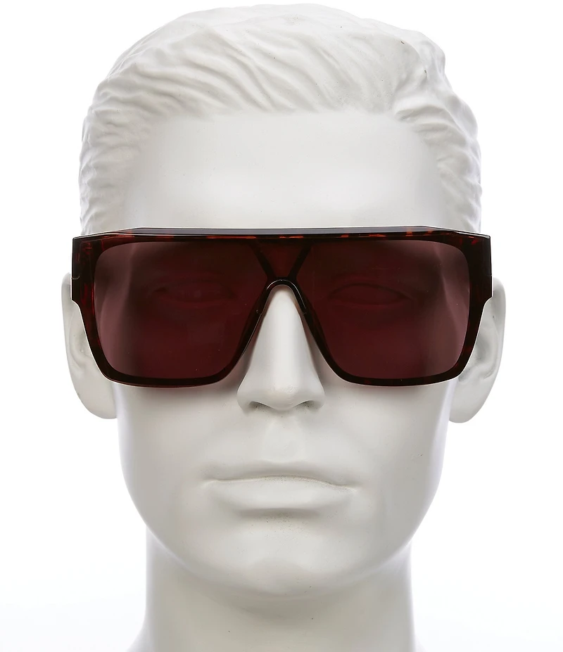QUAY Men's Tempo 54mm Dark Tortoise Polarized Shield Sunglasses
