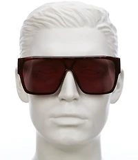 QUAY Men's Tempo 54mm Dark Tortoise Polarized Shield Sunglasses