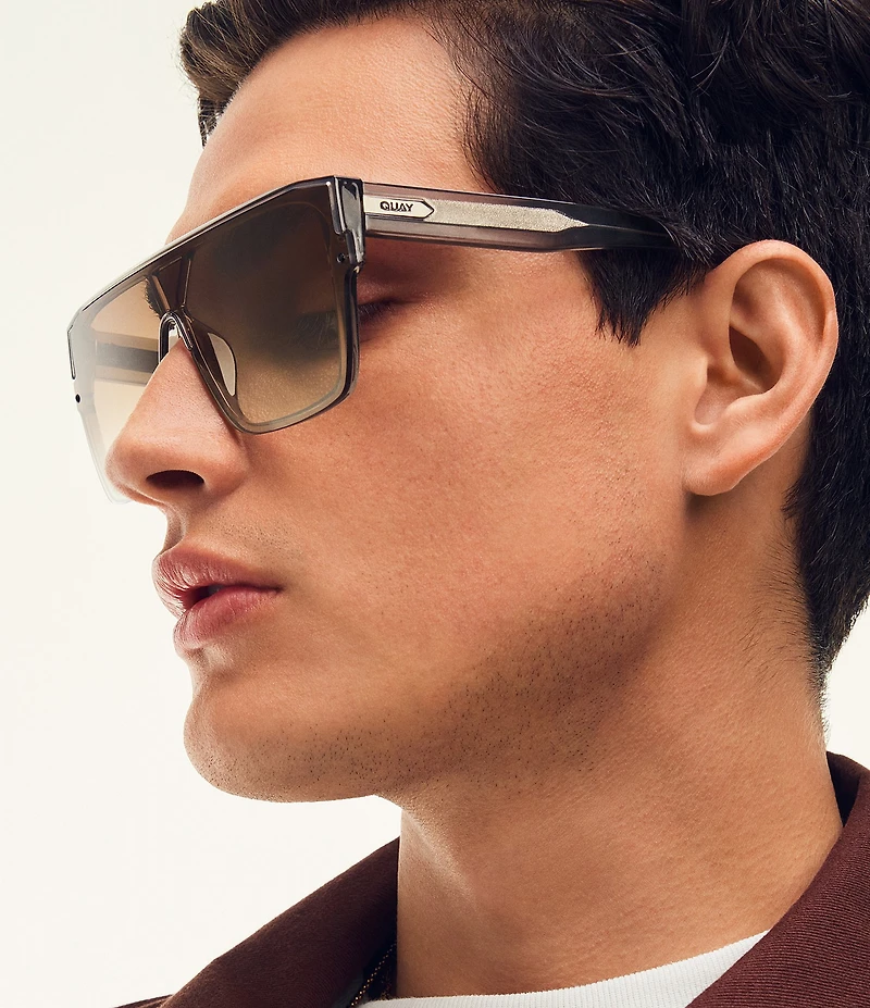 QUAY Men's Tempo 54mm Shield Sunglasses