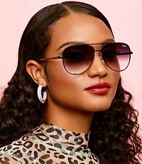 QUAY Unisex High Key Mini Mirrored Aviator Sunglasses