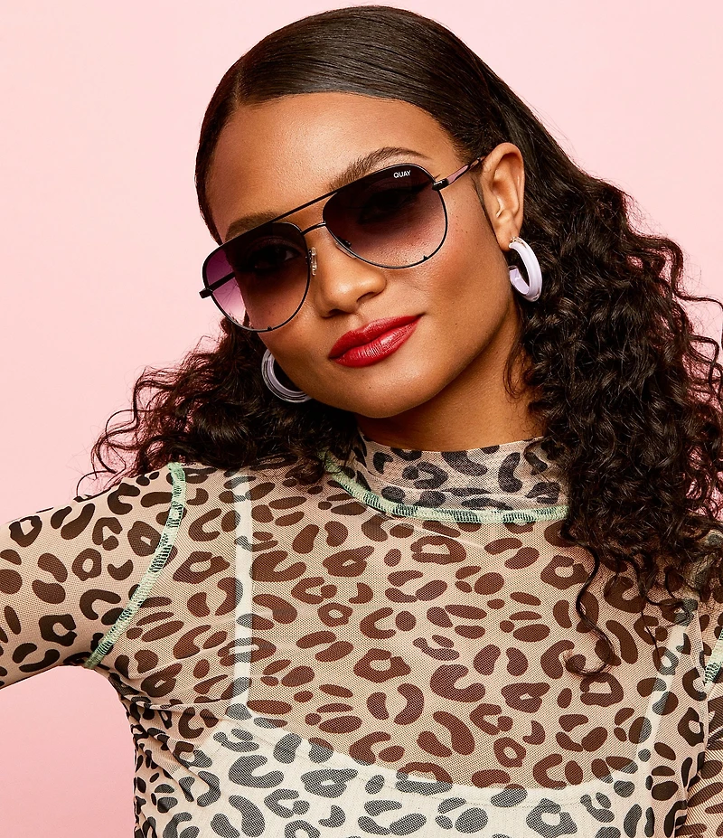 QUAY Unisex High Key Mini Mirrored Aviator Sunglasses