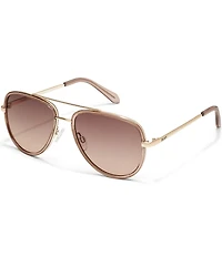 QUAY Unisex All In Medium 49mm Aviator Mirrored Sunglasses
