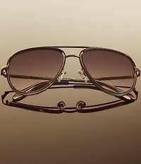 QUAY Unisex All In Medium 49mm Aviator Mirrored Sunglasses