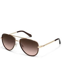QUAY Unisex All In Medium 49mm Aviator Mirrored Sunglasses