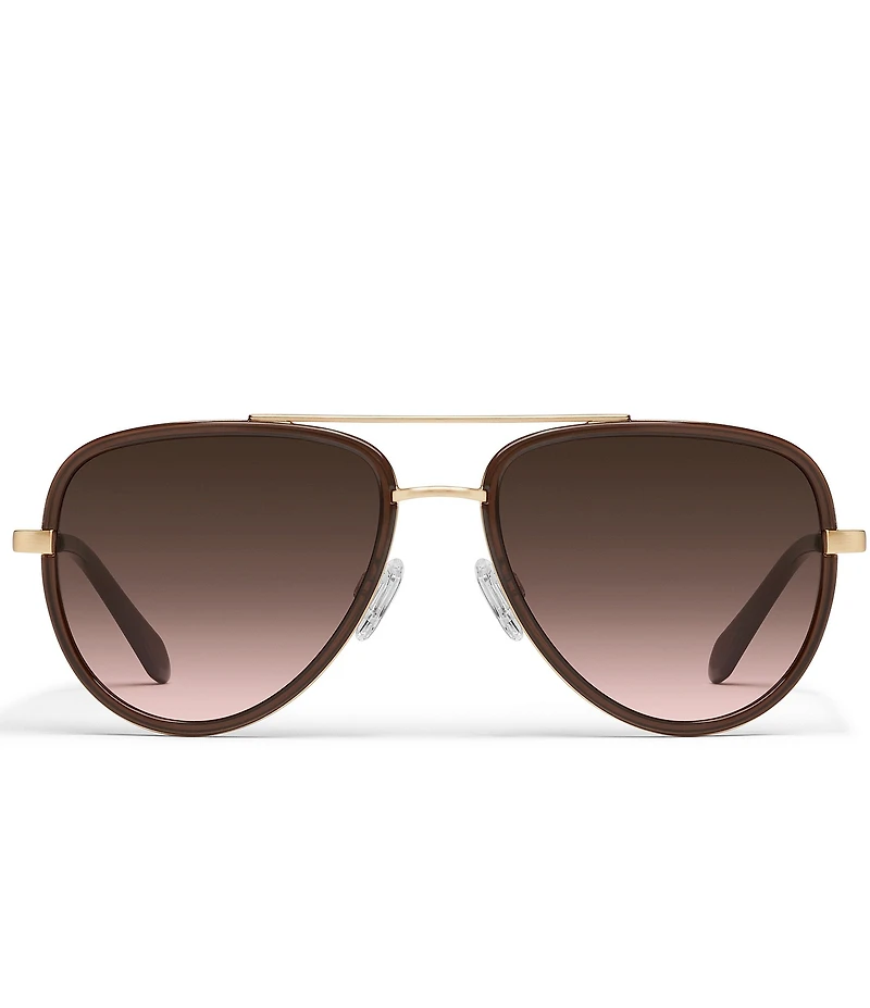 QUAY Unisex All In Medium 49mm Aviator Mirrored Sunglasses
