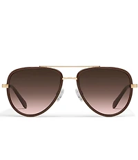 QUAY Unisex All In Medium 49mm Aviator Mirrored Sunglasses