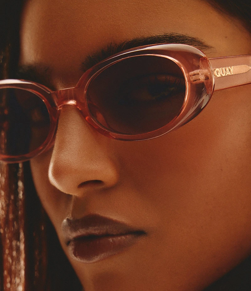 QUAY Unisex Felt Cute 35mm Oval Sunglasses