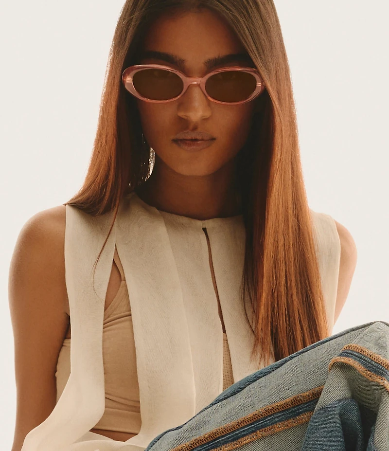 QUAY Unisex Felt Cute 35mm Oval Sunglasses