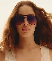 QUAY Unisex High Key 55mm Aviator Sunglasses