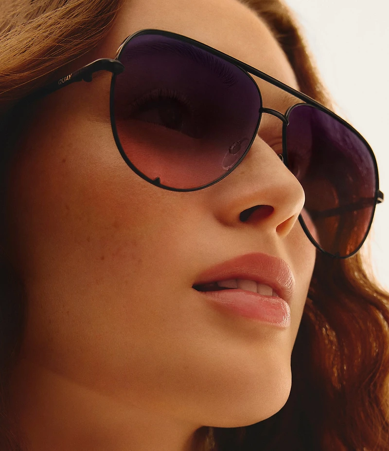 QUAY Unisex High Key 55mm Aviator Sunglasses