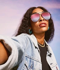 QUAY Unisex High Key 55mm Aviator Sunglasses