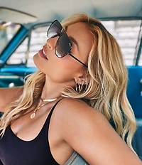 QUAY Unisex High Key 55mm Polarized Aviator Sunglasses