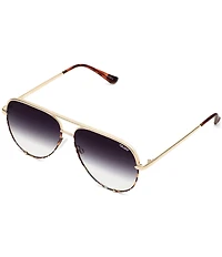 QUAY Unisex High Key 55mm Tortoise Aviator Polarized Sunglasses