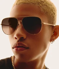 QUAY Unisex High Key Extra Large 56mm Gradient Aviator Sunglasses