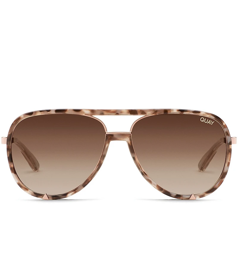QUAY Unisex High Profile 51mm Polarized Tortoise Aviator Sunglasses