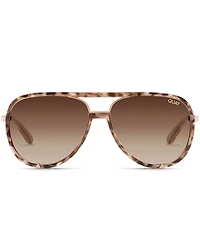 QUAY Unisex High Profile 51mm Polarized Tortoise Aviator Sunglasses