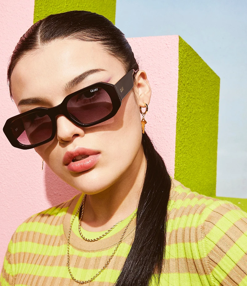 QUAY Women's Hyped Up 44mm Geometric Sunglasses