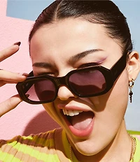 QUAY Women's Hyped Up 44mm Geometric Sunglasses