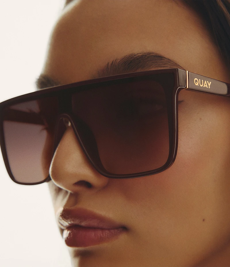 QUAY Unisex Nightfall Medium 49mm Shield Statement Sunglasses