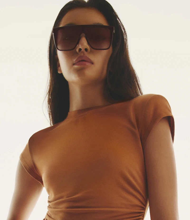 QUAY Unisex Nightfall Medium 49mm Shield Statement Sunglasses