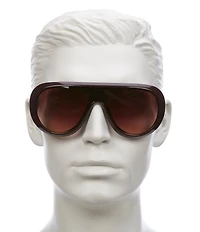QUAY Unisex Set List 54mm Statement Aviator Shield Sunglasses