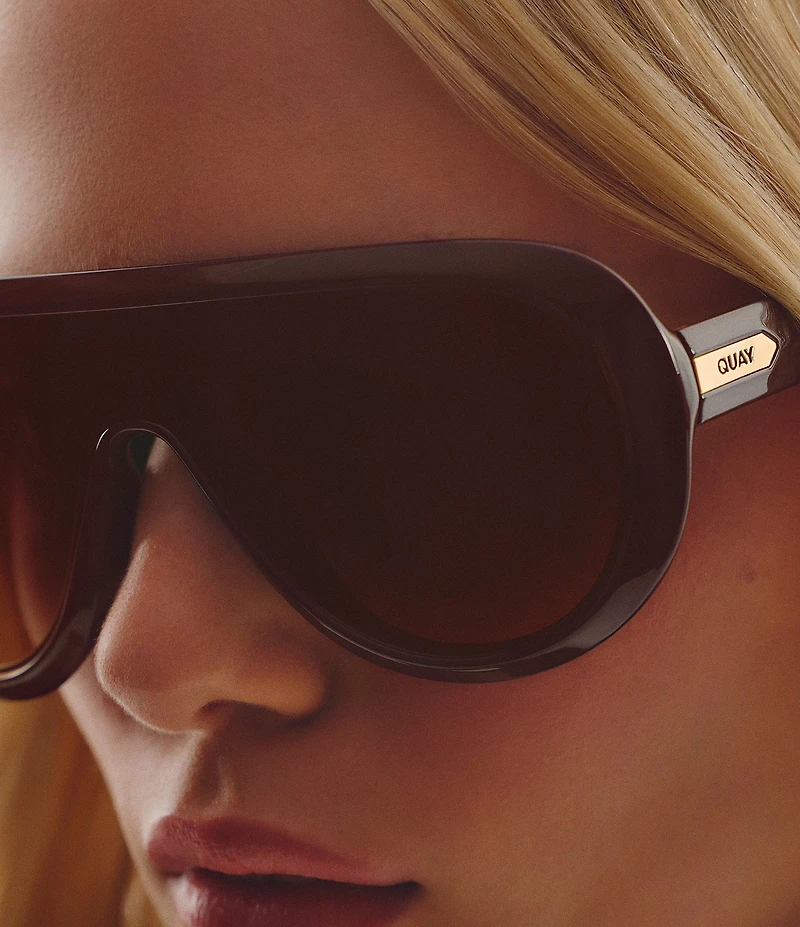 QUAY Unisex Set List 54mm Statement Aviator Shield Sunglasses