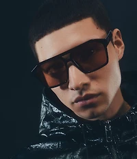 QUAY Unisex Soundcheck 48mm Polarized Geometric Aviator Sunglasses