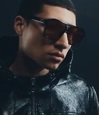 QUAY Unisex Soundcheck 48mm Polarized Geometric Aviator Sunglasses