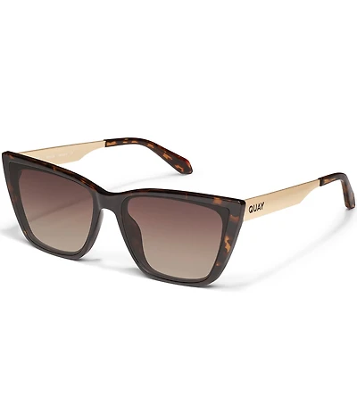 QUAY Women's Call The Shots Remixed 43mm Tortoise Cat Eye Sunglasses