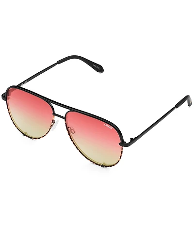 QUAY Women's High Key Mini 53mm Tortoise Aviator Sunglasses