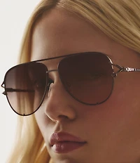 QUAY Women's High Key Twist 51mm Aviator Sunglasses