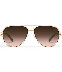 QUAY Women's High Key Twist 51mm Aviator Sunglasses