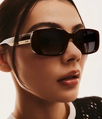 QUAY Women's Karma 39mm Rectangle Sunglasses