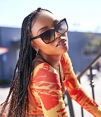 QUAY Women's Level Up 51mm Gradient Lens Square Sunglasses