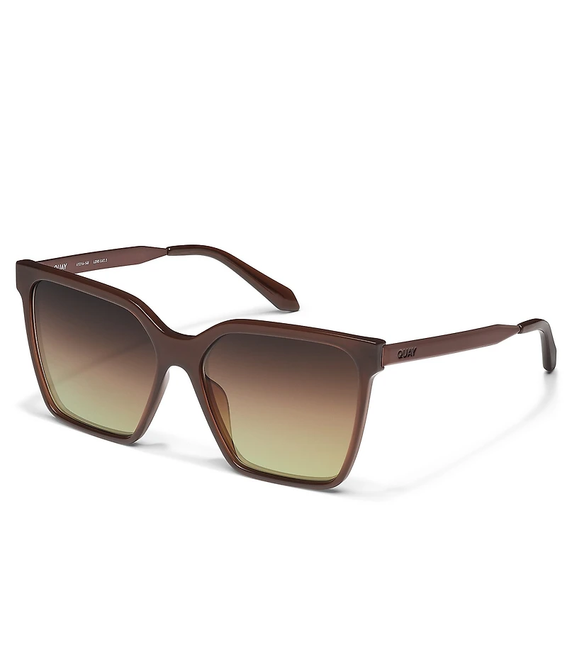 QUAY Women's Level Up Remixed 52mm Square Glasses